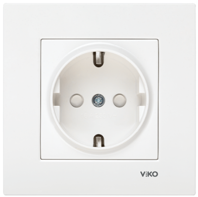 Viko Karre/Meridian Beyaz Çocuk Korumalı Topraklı Priz Mekanizma-Çerçeve Hariç-90967042