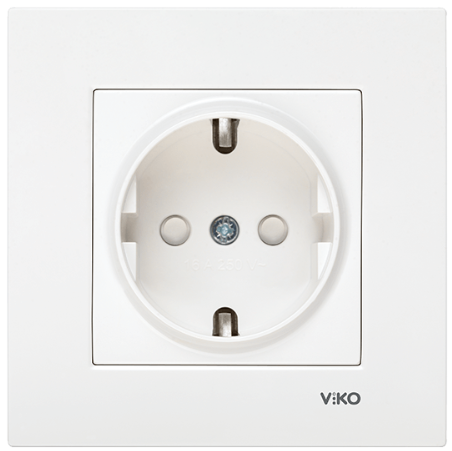 Viko Karre/Meridian Beyaz Çocuk Korumalı Topraklı Priz Mekanizma-Çerçeve Hariç-90967042 - 1